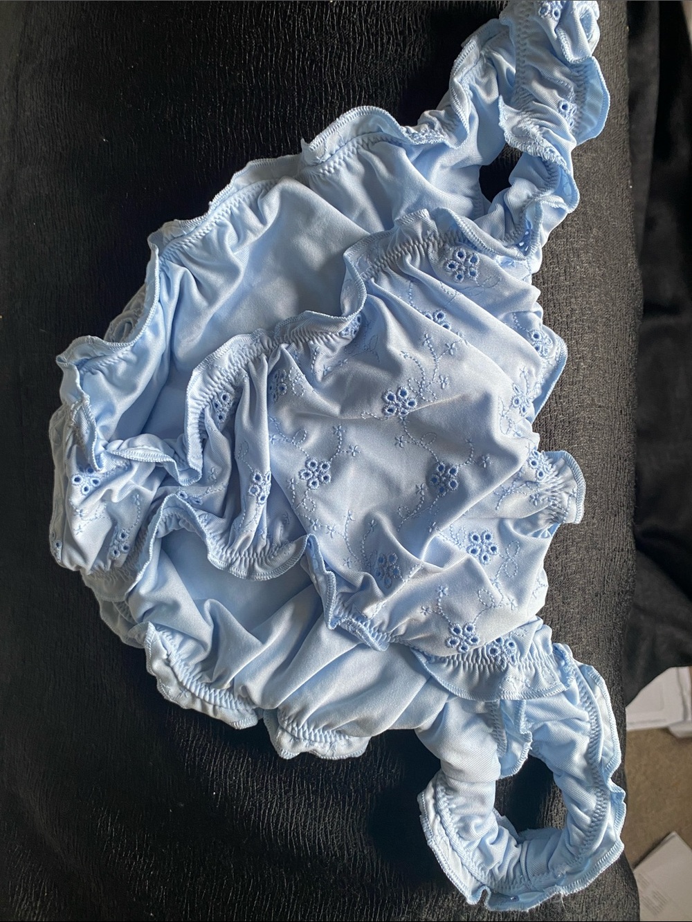 Victoria's Secret Light Blue Floral Eyelet Bikini Bottoms